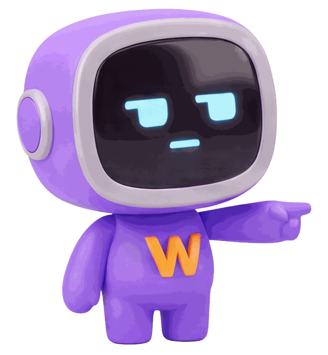 Mascota Wichay señalando la explicación de modalidad y formato
