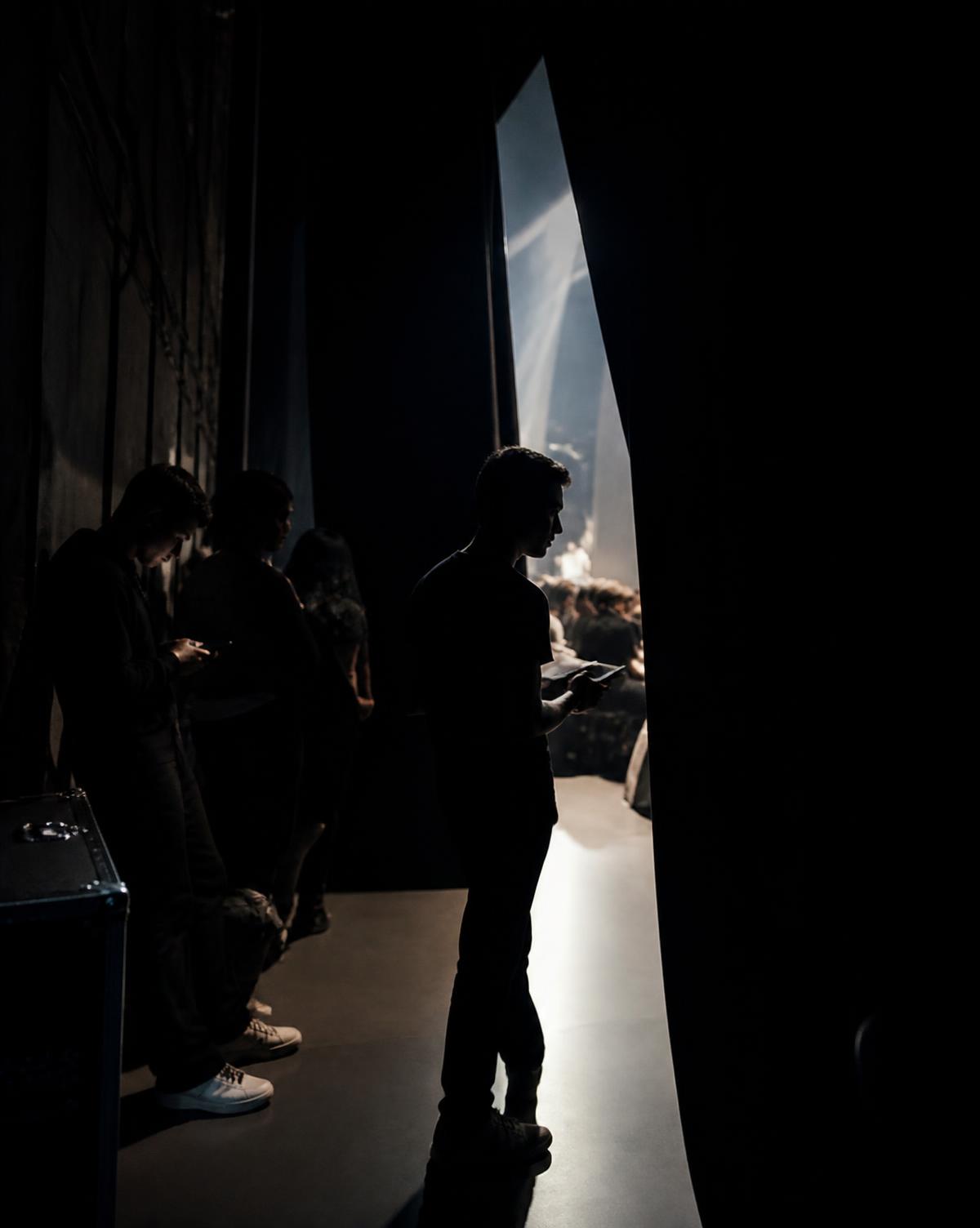 Backstage antes de subir al escenario