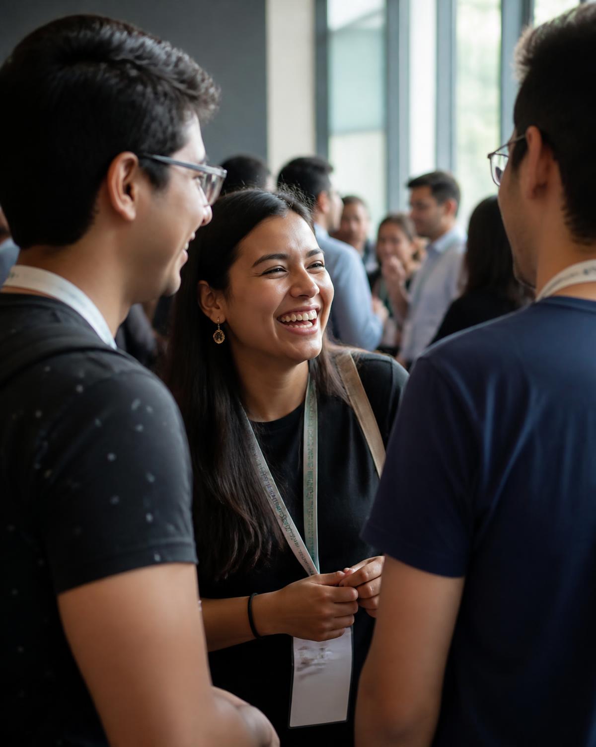 Emprendedores conversando en un evento